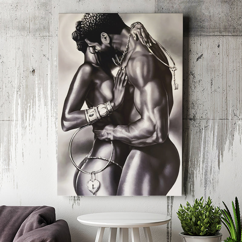 Loved Black Couple Canvas Prints Wall Art - Painting Canvas, Home Wall Decor, Painting Prints, For Sale