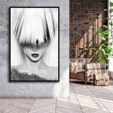 Mystical Woman Abstract Black And White, Framed Canvas Prints Wall Art Home Decor,Floating Frame, Ready to Hang
