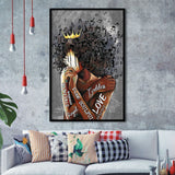African American Wall Art Black Women Black Queen Women Music Notes Framed Art Prints Wall Decor - Painting Prints,Wall Art,Framed Picture