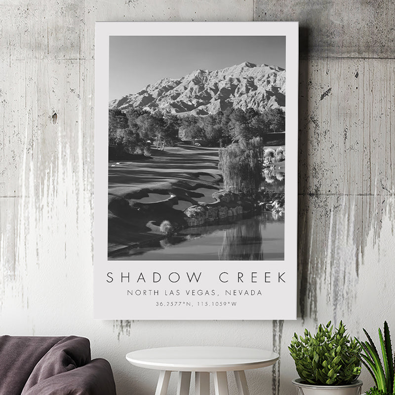 Shadow Creek Golf Club Hole 18, North Las Vegas, Nevada, Golf Art Print, Gift for him, Canvas Print Wall Art