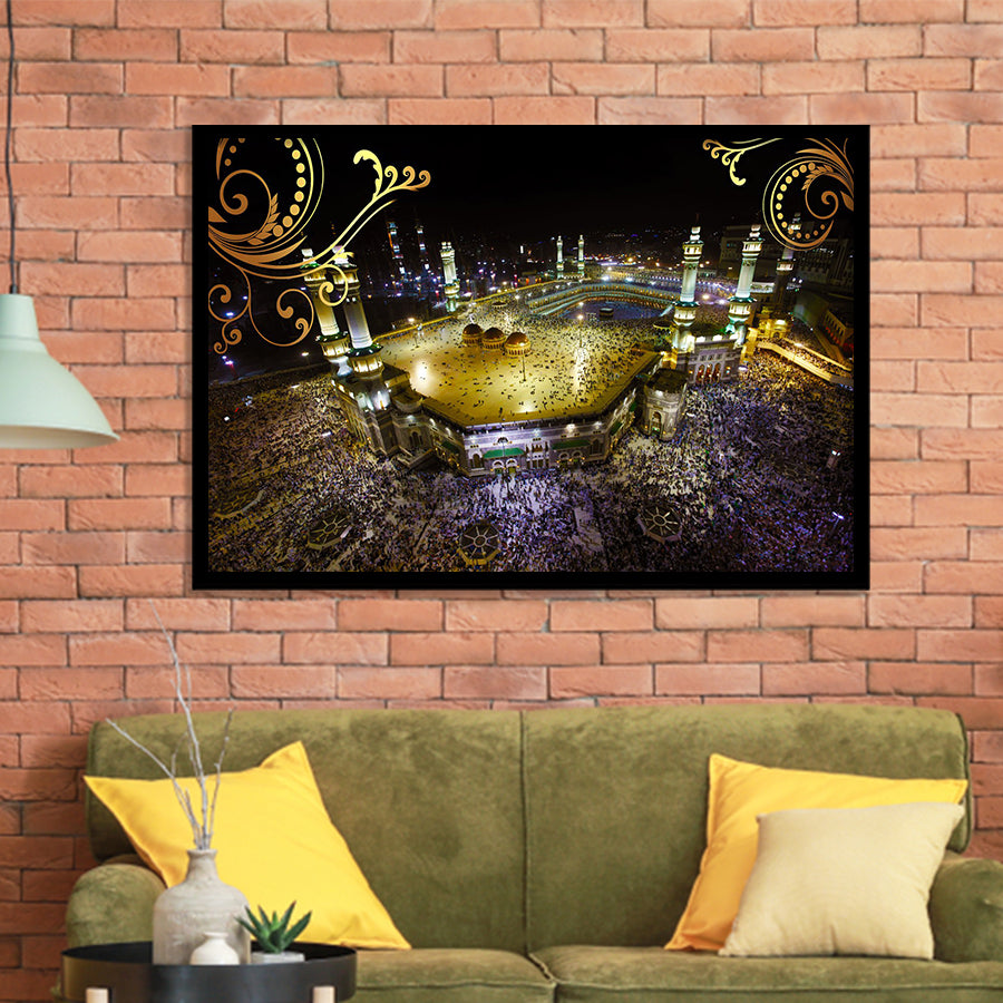 Islamic Prayer Religious Islamic Mosque Mecca Framed Art Prints Wall Art Decor, Framed Picture, Home Decor