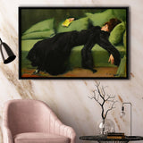 Ramon Casas, Decadent Young Woman After The Dance 1899 Framed Canvas Prints Wall Art, Floating Frame, Large Canvas Home Decor