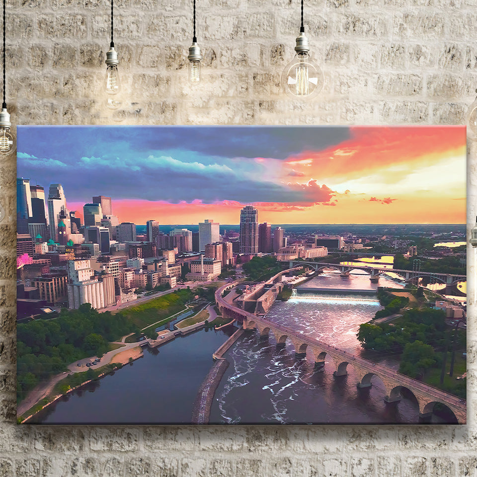 Minneapolis, Minneapolis Skyline100 Canvas Prints Wall Art Home Decor - Painting Canvas, Ready to hang