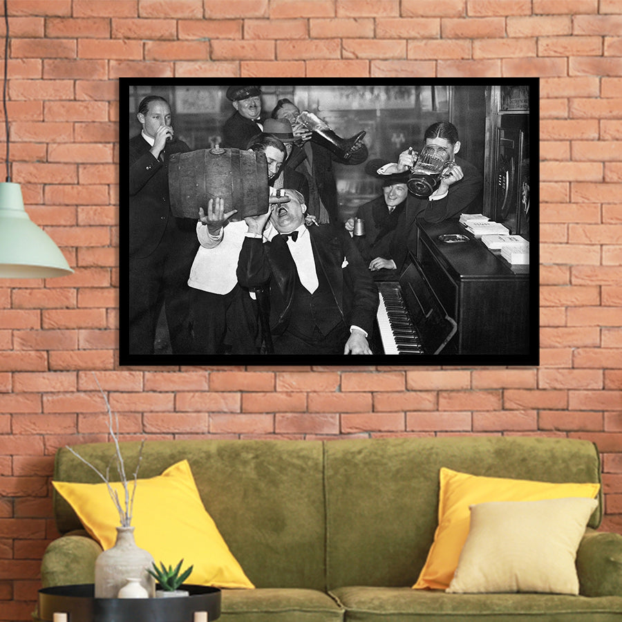 Beer Drinking Bar Black And White Print, End Of Prohibition Framed Art Prints, Wall Art,Home Decor,Framed Picture