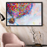 Pixar Dream house fly with balloons Painting Framed Canvas Prints Wall Art - Painting Prints, Wall Decor, Floating Frame