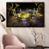 Islamic Prayer Religious Islamic Mosque Mecca Framed Canvas Prints Wall Art Decor, Framed Picture, Floating Frame