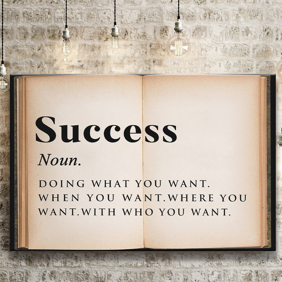 Success Open Book Canvas Prints Wall Art - Painting Canvas,Office Business Motivation Art, Wall Decor