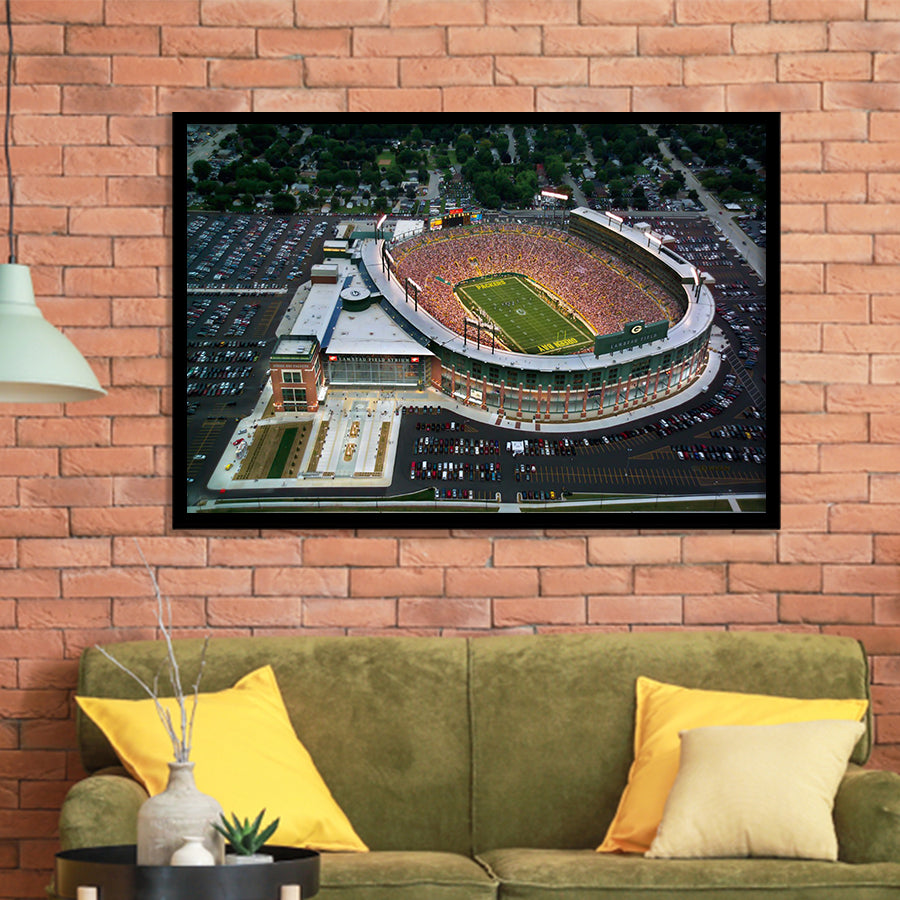 Lambeau Field Stadium, Stadium Canvas, Sport Art, Gift for him, Framed Art Prints Wall Art Decor, Framed Picture