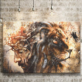 Jesus And Lion Canvas Prints Wall Art - Painting Canvas,Wall Decor,Art Print,Home Decor