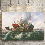 Battle Of Lepanto By Antonio Brugada Vila Canvas Wall Art - Canvas Prints, Prints For Sale, Painting Canvas