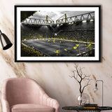 B&W Bvb Borussia Dortmund Signal Iduna Park Stadium Framed Canvas Prints Wall Art - Painting Canvas,Framed Picture,Home Art Wall Decor