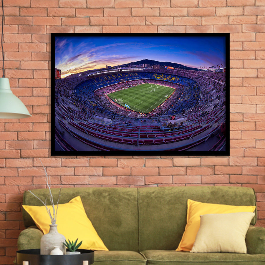 Barcelona Spain Camp Nou, Stadium Canvas, Sport Art, Gift for him, Framed Art Prints Wall Art Decor, Framed Picture