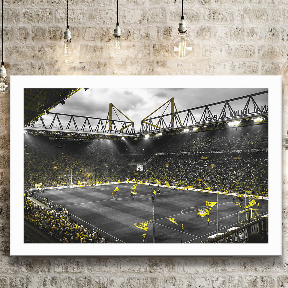 B&W Bvb Borussia Dortmund Signal Iduna Park Stadium Canvas Prints Wall Art - Painting Canvas,Wall Decor,Art Print,Home Decor