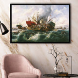 Battle Of Lepanto By Antonio Brugada Vila Framed Canvas Prints Wall Art - Painting Canvas, Wall Decor, For Sale