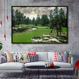 Pinehurst Course Number 2 Golf Courses, Golf Art Print, Framed Canvas Prints Wall Art Decor, Floating Frame