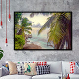 Tropical, Palm Trees Print Tropical Decor Framed Art Prints Wall Art Decor,Black Frame, Ready to hang