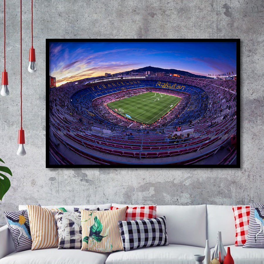 Barcelona Spain Camp Nou, Stadium Canvas, Sport Art, Gift for him, Framed Art Prints Wall Art Decor, Framed Picture