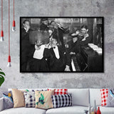 Beer Drinking Bar Black And White Print, End Of Prohibition Framed Art Prints, Wall Art,Home Decor,Framed Picture