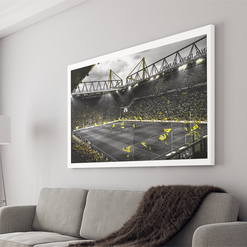 B&W Bvb Borussia Dortmund Signal Iduna Park Stadium Canvas Prints Wall Art - Painting Canvas,Wall Decor,Art Print,Home Decor