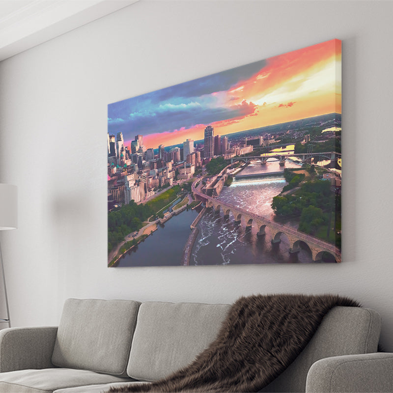 Minneapolis, Minneapolis Skyline100 Canvas Prints Wall Art Home Decor - Painting Canvas, Ready to hang