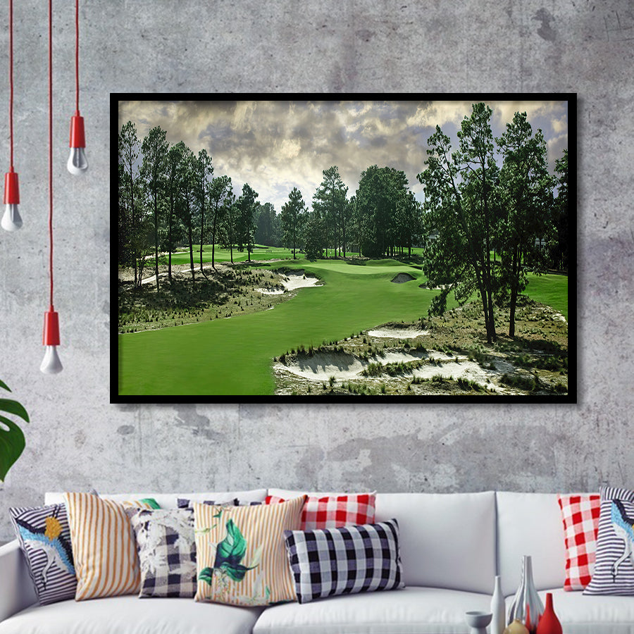 Pinehurst Course Number 2 Golf Courses, Golf Sport Print, Golf Lover, Framed Art Prints Home Decor