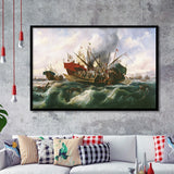 Battle Of Lepanto By Antonio Brugada Vila Framed Art Prints Wall Decor - Painting Art, Framed Picture, Home Decor, For Sale