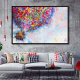 Pixar Dream house fly with balloons Painting Framed Canvas Prints Wall Art - Painting Prints, Wall Decor, Floating Frame