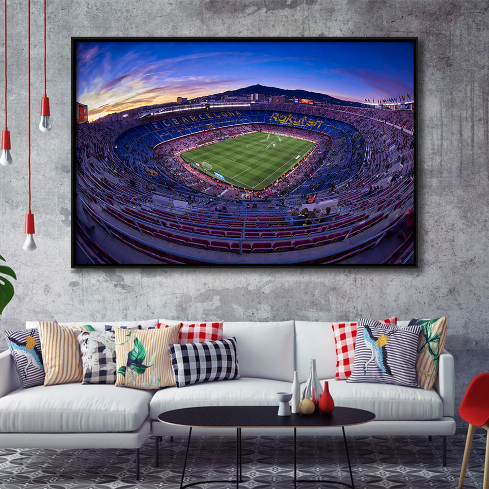 Barcelona Spain Camp Nou, Stadium Canvas, Sport Art, Gift for him, Framed Canvas Prints Wall Art Decor, Framed Picture