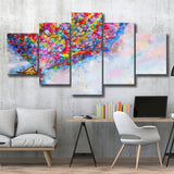 Pixar Dream house fly with balloons Painting 5 Piece Canvas Prints Wall Art - Painting Prints, Wall Decor,Multi Panel