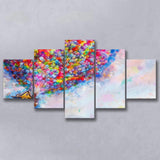 Pixar Dream house fly with balloons Painting 5 Piece Canvas Prints Wall Art - Painting Prints, Wall Decor,Multi Panel