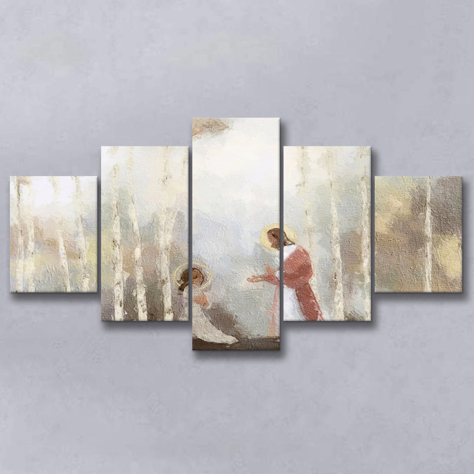 My Own Sacred Grove God Comes To Women 5 Pieces Canvas Prints Wall Art - Painting Canvas, Multi Panel
