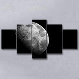 Large Moon Canvas Art, Black and White Moon Photo Multi Panels,Canvas Prints Wall Art Home Decor