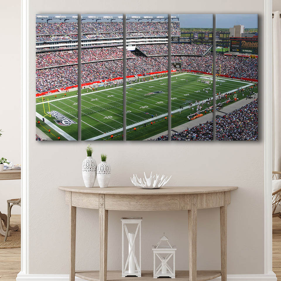 New England Patriots Wall Art Gillette Stadium Canvas Prints,Multi Panels B,Sport Stadium Art Prints, Fan Gift