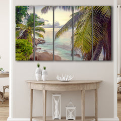 Tropical, Palm Trees Print Tropical Decor 5 Panels B,Large Canvas,Canv –  UnixCanvas