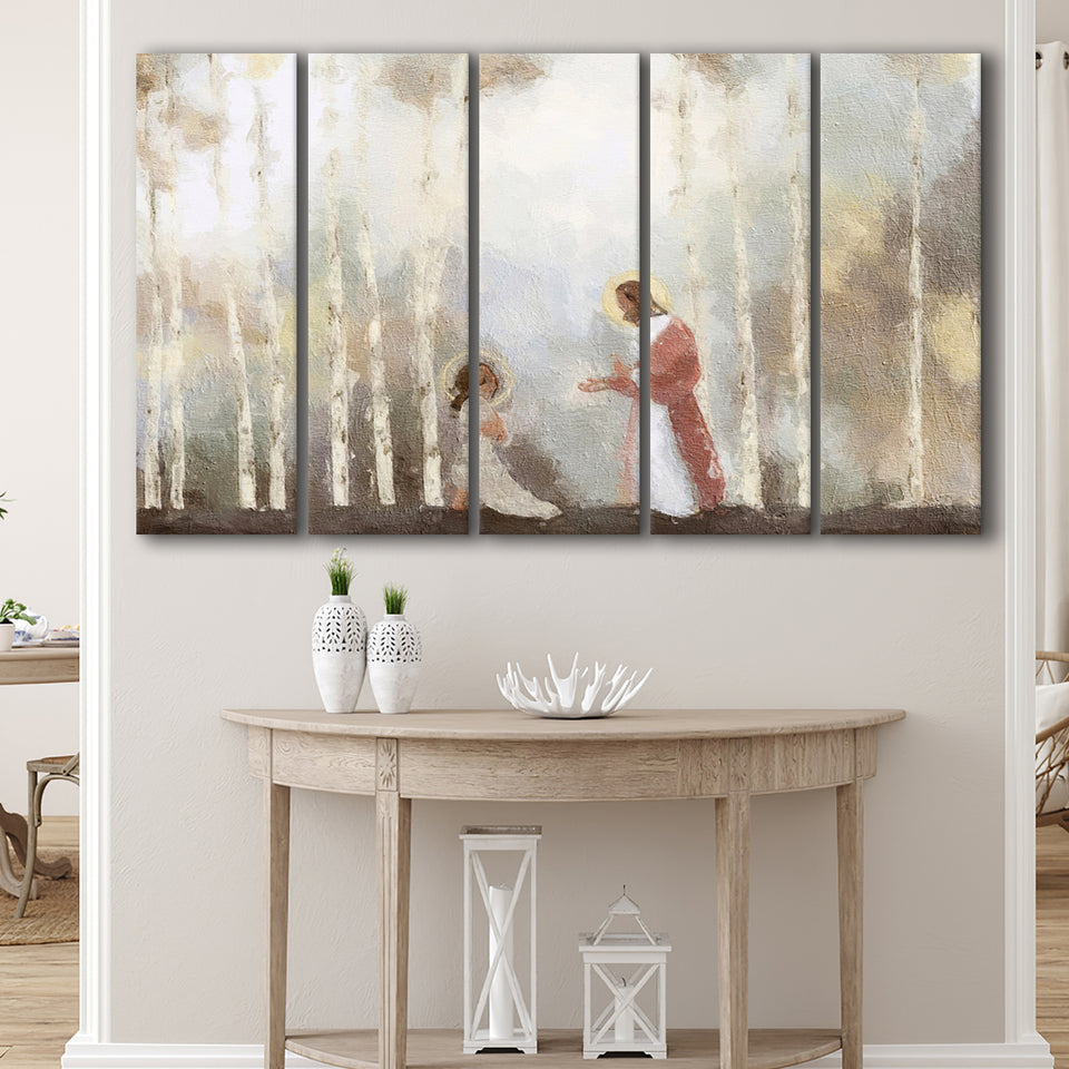 My Own Sacred Grove God Comes To Women 5 Pieces B Canvas Prints Wall Art - Painting Canvas, Multi Panel