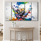 Hand Gesture Victory Graffiti Art Canvas 5 Piece B Prints Wall Art Decor - Painting Canvas, Multi Panels, Canvas Prints