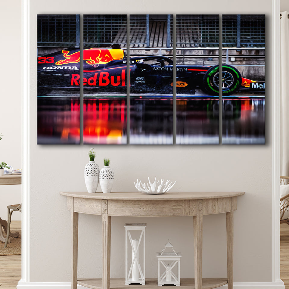 Verstappen F1 Painting F1 Formula 5 Pieces B Canvas Prints Wall Art - Painting Canvas, Multi Panels, Wall Decor