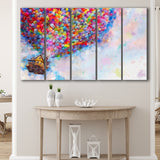 Pixar Dream house fly with balloons Painting 5 Piece Canvas Prints Wall Art - Painting Prints, Wall Decor,Multi Panels