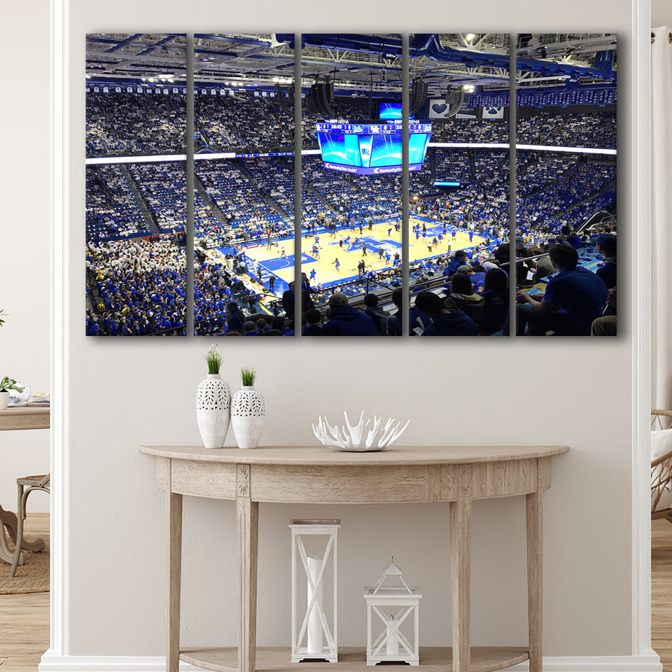 Kentucky Wildcats Stadium Canvas Prints Rupp Arena Wall Art Basketball,Multi Panels B,Sport Stadium Art Prints, Fan Gift