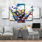 Hand Gesture Victory Graffiti Art Canvas 5 Pieces Prints Wall Art Decor - Painting Canvas, Multi Panels, Canvas Print