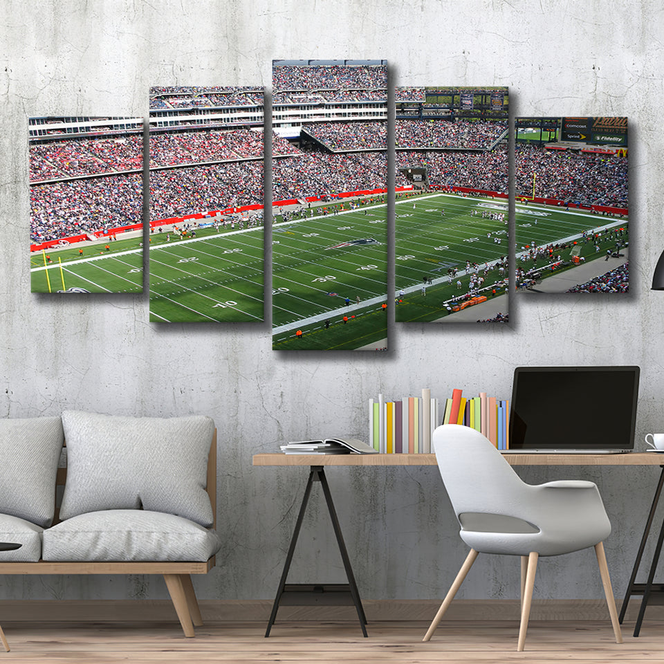 New England Patriots Wall Art Gillette Stadium Canvas Prints,Multi Panels,Sport Stadium Art Prints, Fan Gift