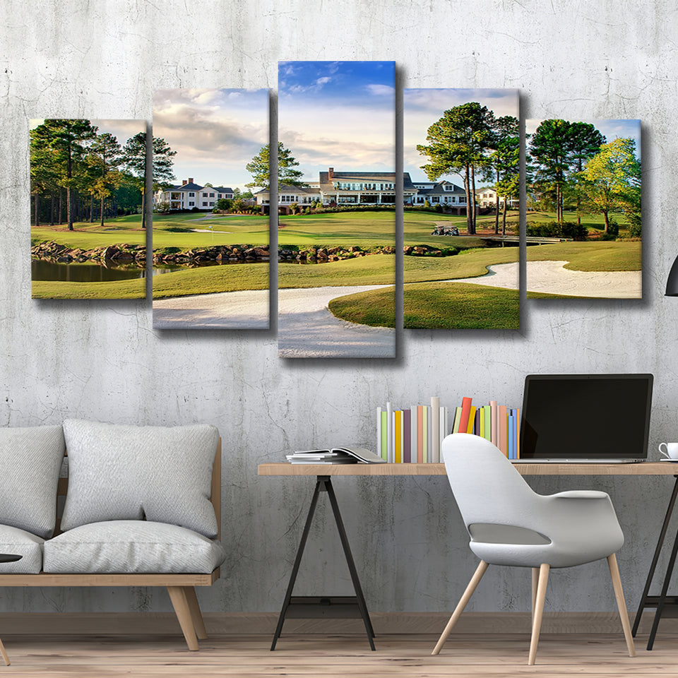 Mid South Golf Course 5 Panels Mixed Canvas Print