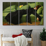 Ramon Casas, Decadent Young Woman After The Dance 1899, 5 Panel B Canvas Prints Wall Art, Extra Large Canvas Decor