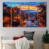 San Francisco Downtown 5 Piece B Canvas Prints Wall Art Decor, Multi Panels,Large Canvas, Home Decor