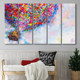 Pixar Dream house fly with balloons Painting 5 Piece Canvas Prints Wall Art - Painting Prints, Wall Decor,Multi Panels