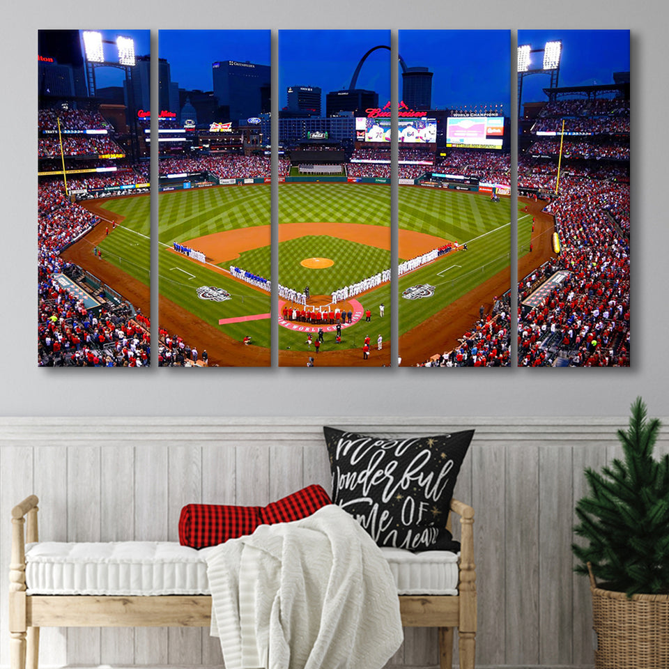Busch Stadium Baseball Park 5 Pieces B Canvas Prints Wall Art - Painting Canvas, Multi Panels,5 Panel, Wall Decor