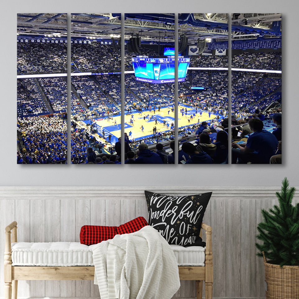 Kentucky Wildcats Stadium Canvas Prints Rupp Arena Wall Art Basketball,Multi Panels B,Sport Stadium Art Prints, Fan Gift