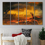 Pandemonium By John Martin, Multi Panels, 5 Pieces B, Canvas Prints Wall Art Home Decor,X Large Canvas