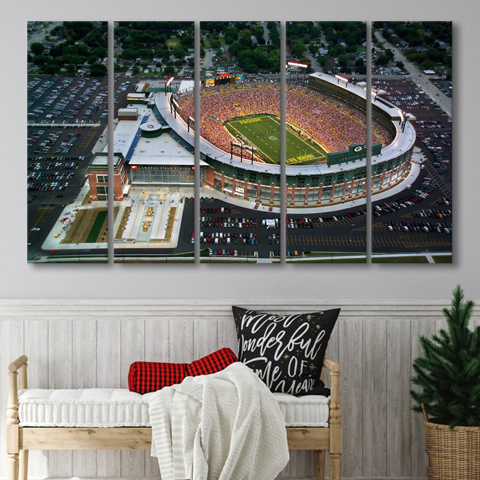 Lambeau Field Stadium, Stadium Canvas, Sport Art, Gift for him, Multi Panels B, Canvas Prints Wall Art Decor