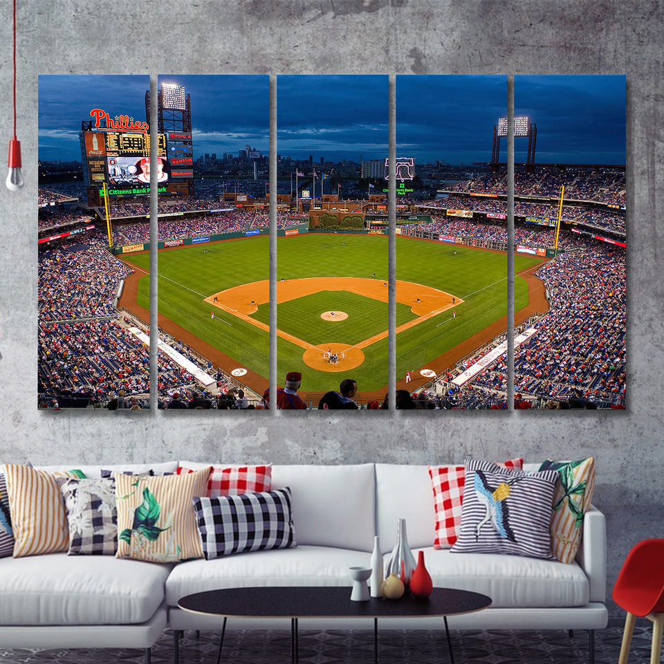 Baseball Stadium Philips 5 Pieces Canvas Prints Wall Art Decor - Painting Canvas,Multi Panel,Painting Prints,For Sale